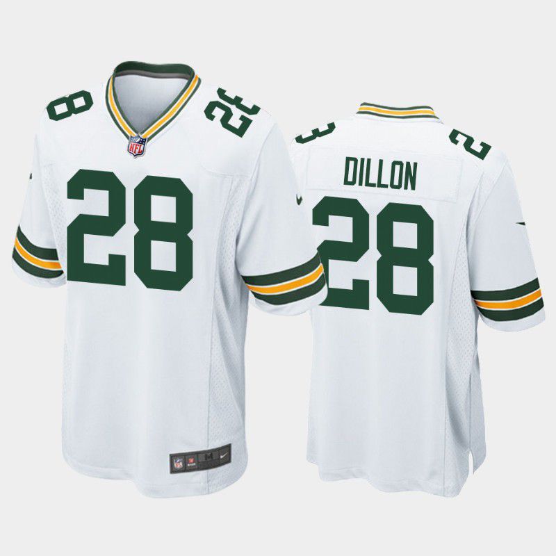 Men Green Bay Packers #28 AJ Dillon Nike Green White Player NFL Jersey->->NFL Jersey